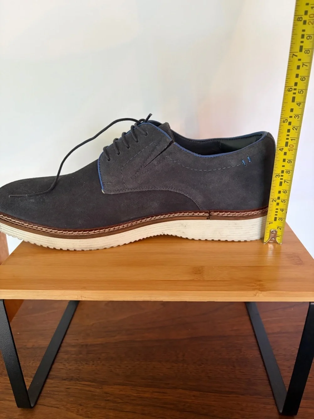 Thomas & Vine Men’s 10.5 Seneca Plain Toe Navy Suede Oxford Shoes. Comfort Foam